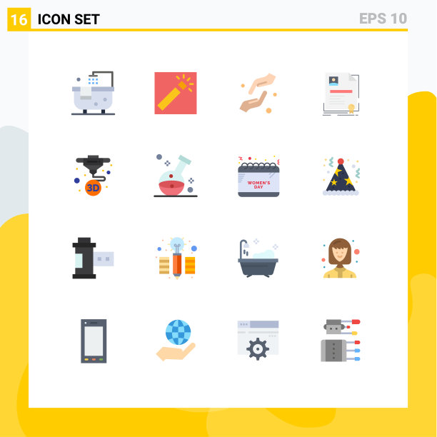 16个通用的平色标志标志浴图片下载