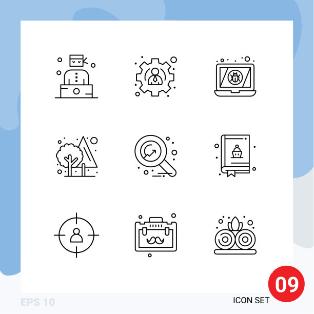 股票图标包9行符号和符号图片下载