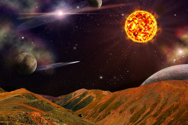 从红色的地球到太空和行星的奇妙景象。图片下载