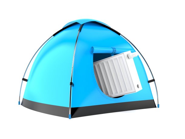 散热器在帐篷图片下载