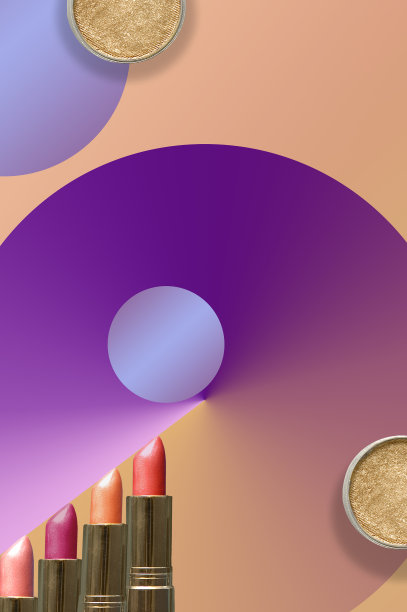 彩妆概念上的彩色背景与复制空间图片下载
