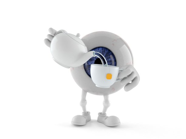 捧着茶杯的眼球性状图片下载