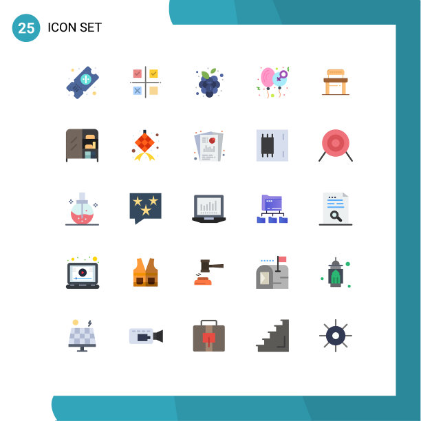 25组现代平面颜色的办公桌爱图片下载