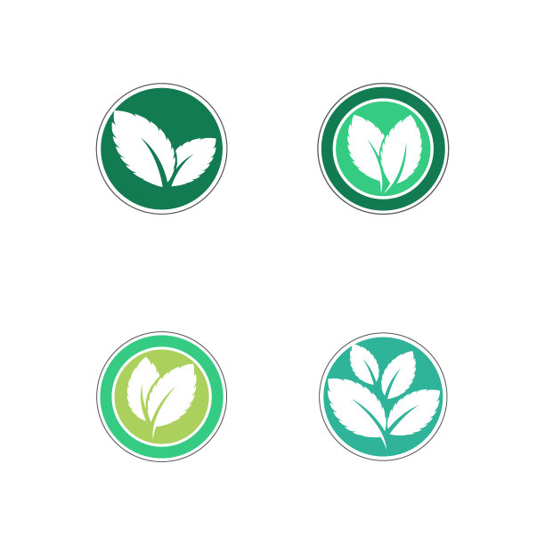 设置薄荷叶平面颜色图标图片下载