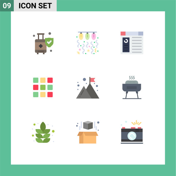 股票图标包9行符号和符号图片下载