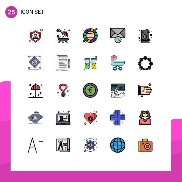 股票图标包25行符号和符号图片下载