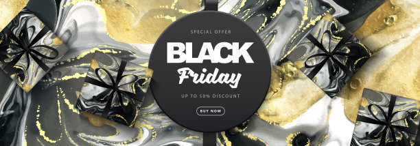 黑色星期五大促销横幅，酒精墨水纹理。大理石黑色和金色的艺术背景图片下载
