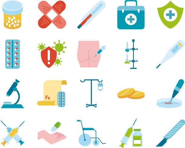 捆绑20个医疗套装图标图片下载