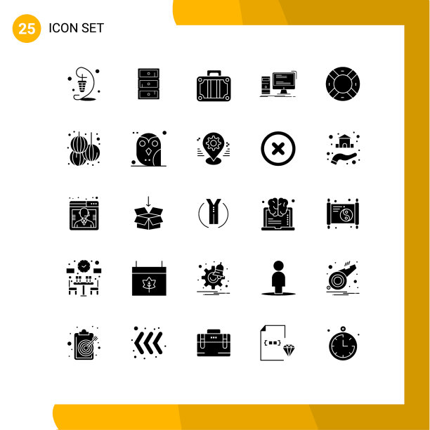 在网格上设置25个实体符号图片下载