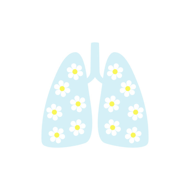 肺形状的花盛开象征概念健康矢量插图。图片下载