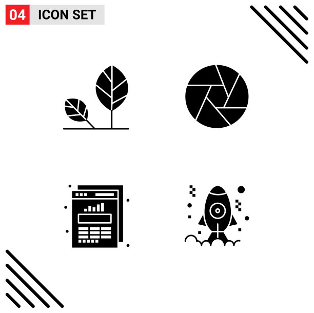 4固体字形概念的网站移动和图片下载