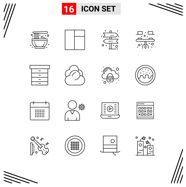 第十六组勾勒出云的符号和符号图片下载