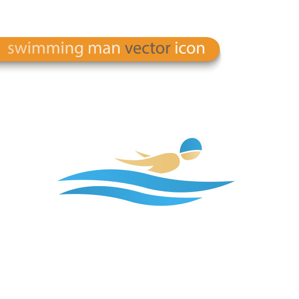 一个游泳者的向量符号。游泳池图标。图片下载