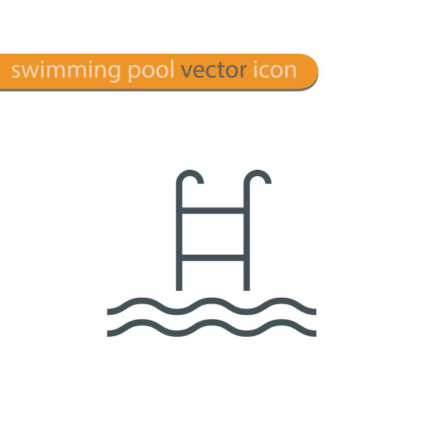 象征楼梯和水的图标。图片下载