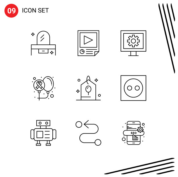 第九组勾勒出健康的标志和符号图片下载