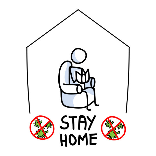 冠状病毒covid - 19居家贴图中的自我隔离活动信息图。自我隔离的支持。Stickman阅读书籍图形。病毒隔离信息。带菌者警告sars cov 2帮助。图片下载