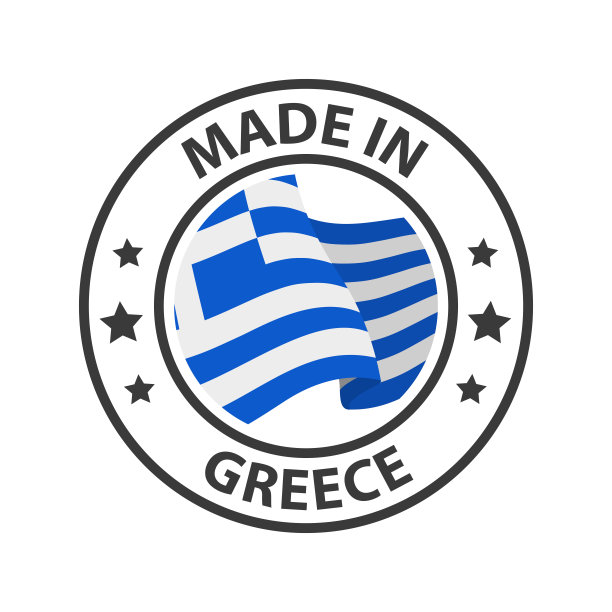希腊制造的图标。邮票贴纸。矢量图图片下载