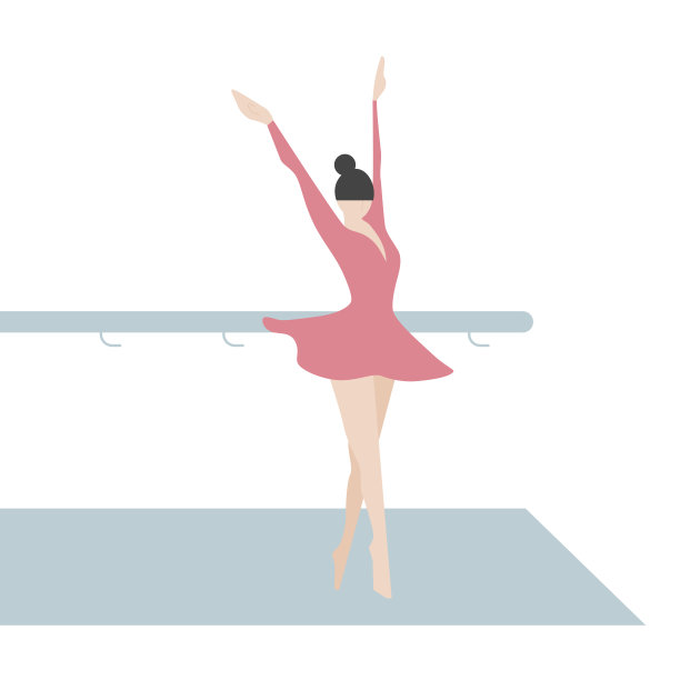 芭蕾舞演员在舞蹈工作室的镜子前练习图片下载