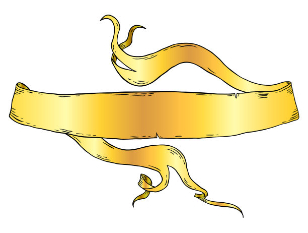 金色复古丝带横幅图片下载