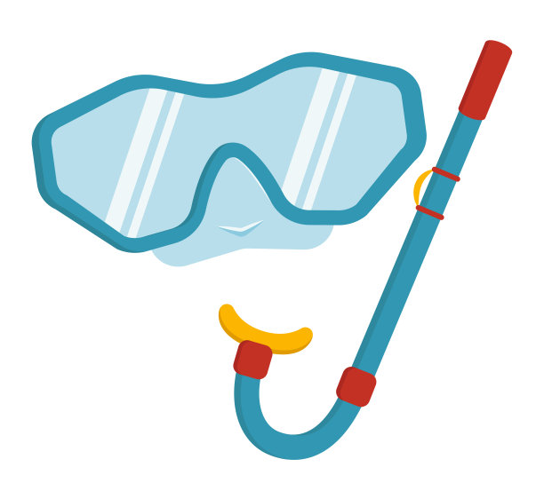 卡通风格的通气管面具。图片下载