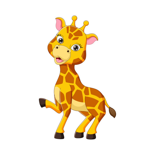 可爱的小长颈鹿卡通造型图片下载