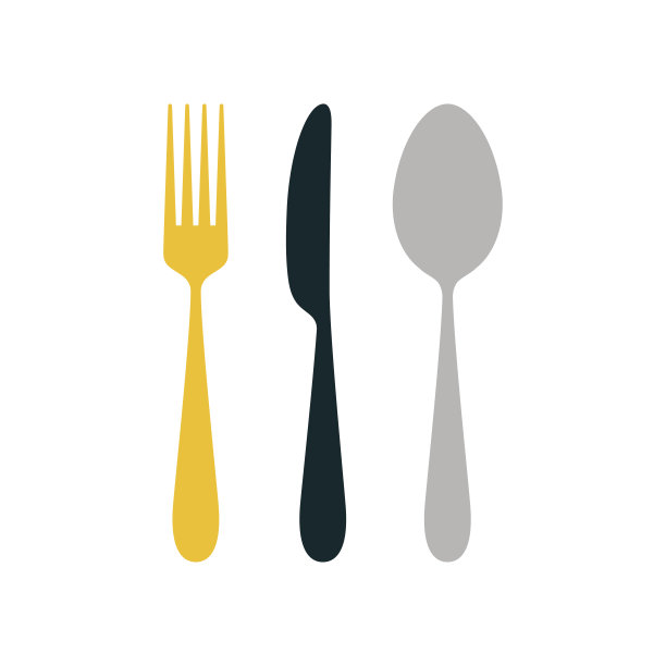 彩色餐具与厨房餐具隔离在白色图片下载