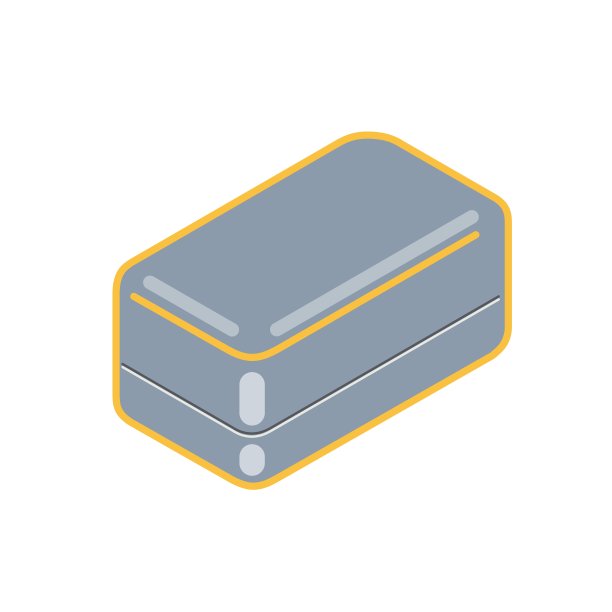 在等角视图中带有圆角的盒子图片下载