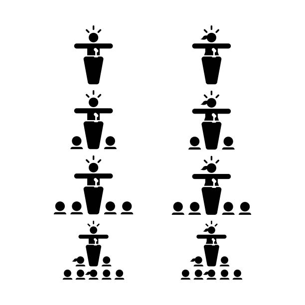 公共演讲图标向量人在讲台上的象征在一个平的颜色象形文字图片下载