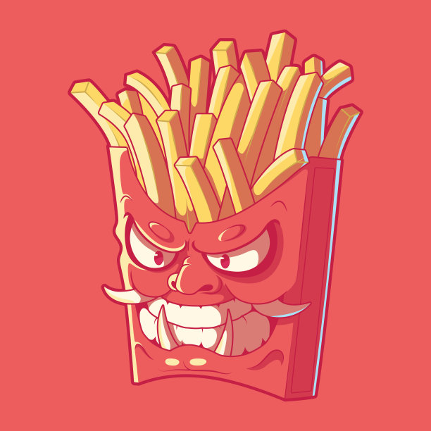 薯条武士角色矢量图。图片下载