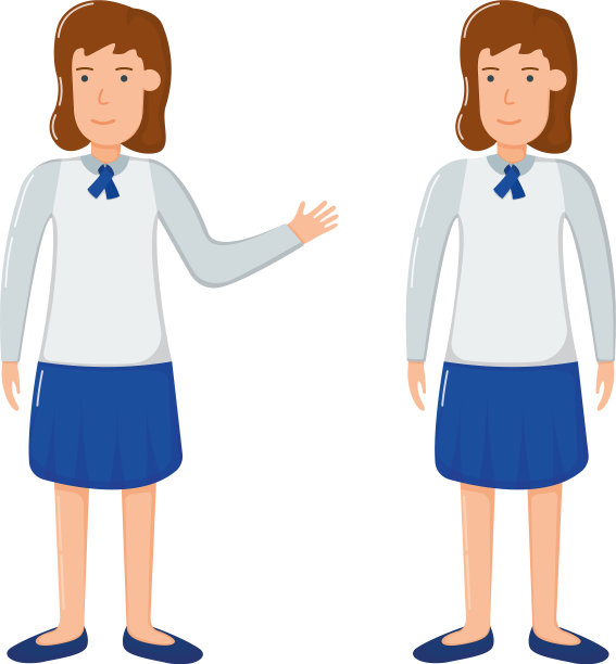 学生女孩的性格在学校的服装概念图片下载