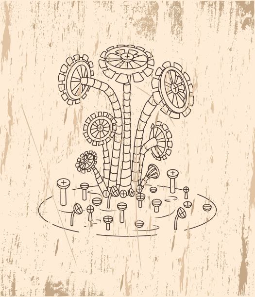 蒸汽朋克图像与grunge纹理背景。图片下载