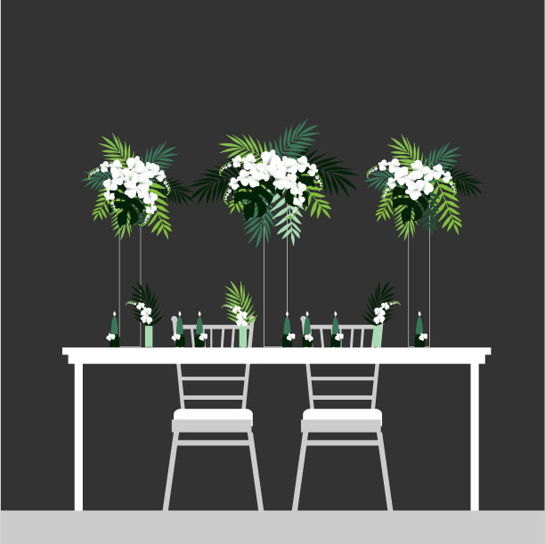 婚礼餐桌为新娘和装饰餐桌图片下载