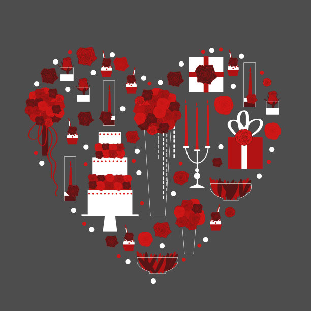 糖果自助餐，婚礼蛋糕和鲜花图片下载