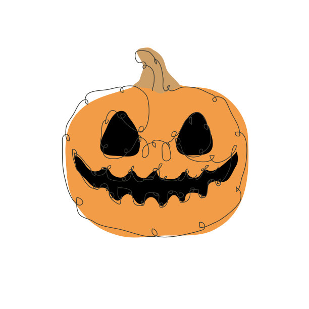 手绘南瓜连续线图片下载