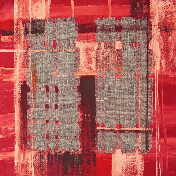 抽象插图红色织物贴花。种族背景图片下载