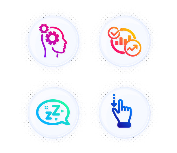 统计思想和睡眠图标集图片下载