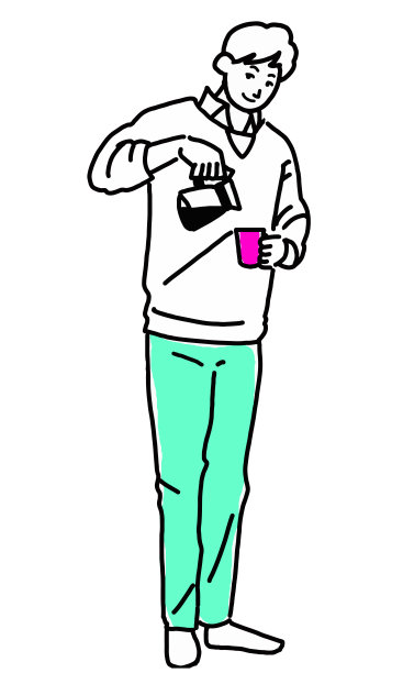 男性载体来煮咖啡图片下载