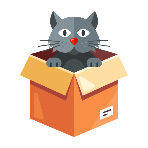 一只流浪猫住在纸板箱里图片下载