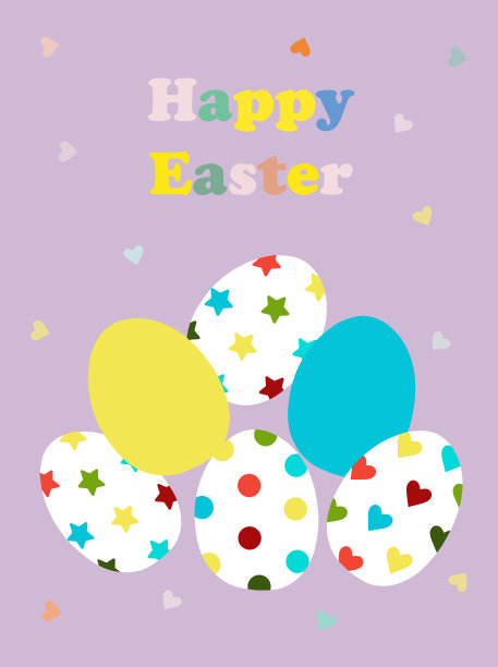 以淡紫色为背景的彩蛋贺卡复活节快乐。用于印刷装饰枕头，小册子，传单，杯子，厨房纺织品。矢量图形。图片下载