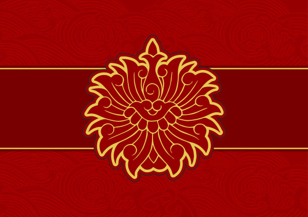 传统的中国贺卡模板，牡丹，云纹理图片下载