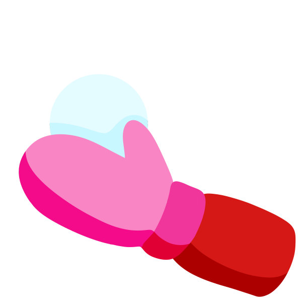 连指手套。冬天的红手套和雪。孩子们在寒冷的天气穿衣服。打雪仗。孩子的休息和活动。平的卡通插图图片下载