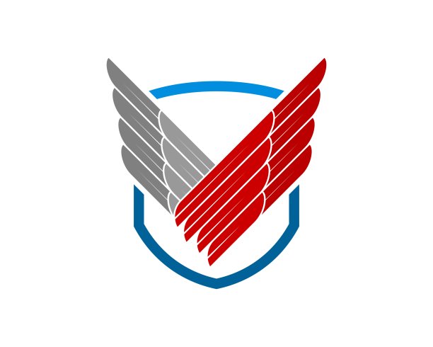 简单的盾牌，里面有双翅膀图片下载