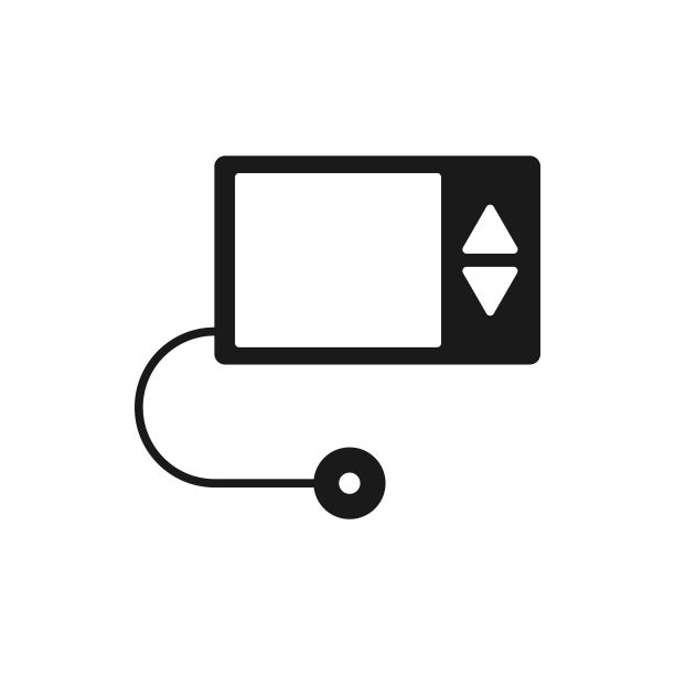 胰岛素泵。糖尿病黑色图标，血糖监测图片下载