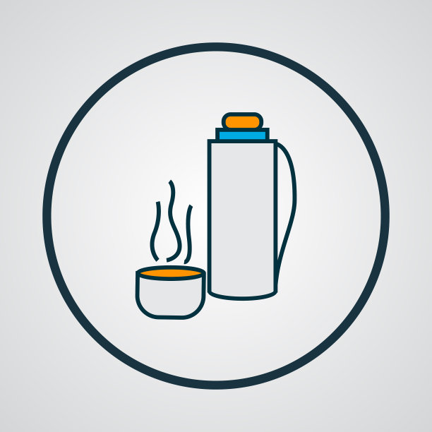 热水瓶图标彩色线符号优质图片下载