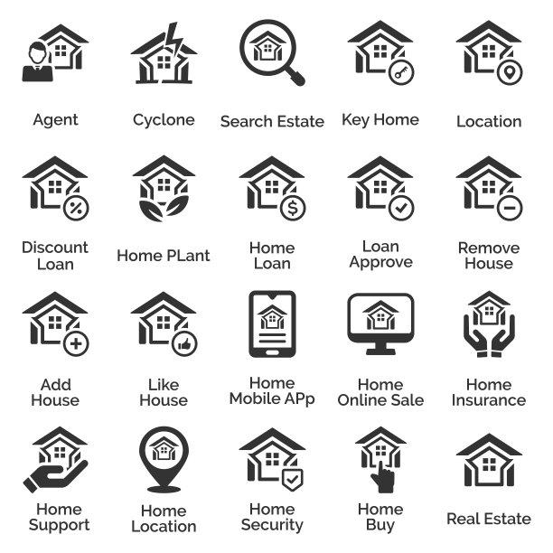 房地产图标设置2 -灰色系列图片下载