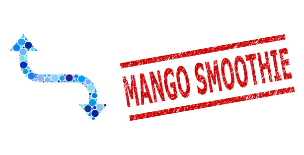 纹理芒果冰沙印章和相反图片下载