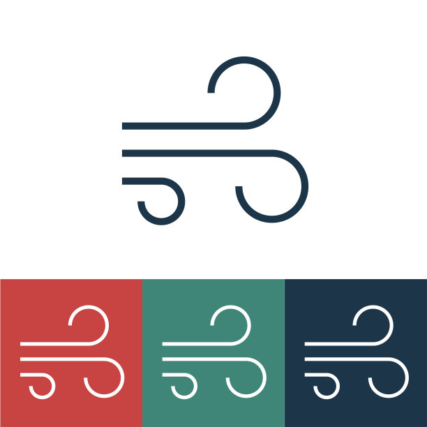 带风的线性矢量图标图片下载