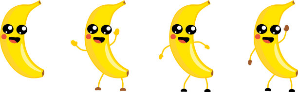 可爱可爱的香蕉水果图标大眼睛图片下载