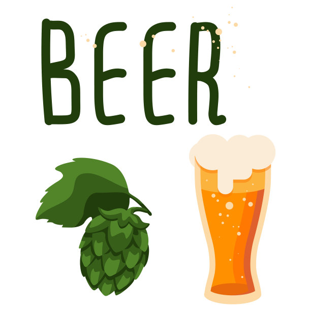 啤酒花圆锥和啤酒玻璃白色孤立的背景图片下载