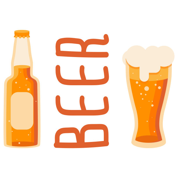 瓶子和啤酒杯在白色孤立的背景图片下载